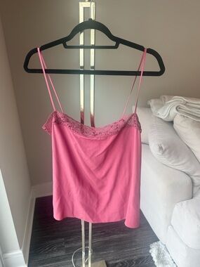 NWT Chloe Lace-Trim Cami Tank Top in Mauvewood